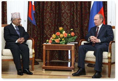 Prime Minister Vladimir Putin meets with Prime Minister of Nepal Madhav Kumar Nepal