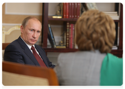 Prime Minister Vladimir Putin holding regular meeting with St Petersburg Governor Valentina Matvienko|24 november, 2010|16:30