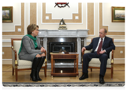 Prime Minister Vladimir Putin holding regular meeting with St Petersburg Governor Valentina Matvienko|24 november, 2010|16:30