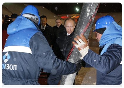 Prime Minister Vladimir Putin at the groundbreaking ceremony for a new terminal in St. Petersburg’s Pulkovo Airport|24 november, 2010|19:36