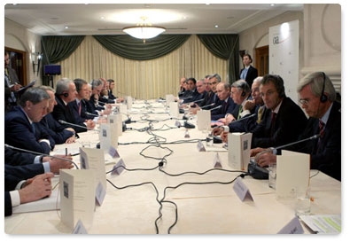 Prime Minister Vladimir Putin meets with representatives of the German business community