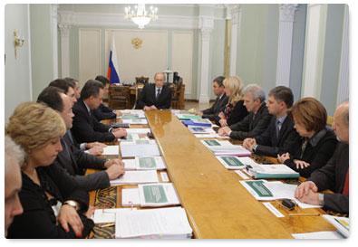 Prime Minister Vladimir Putin holds a meeting on handicapped accessibility