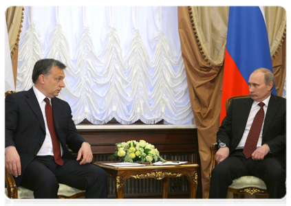 Prime Minister Vladimir Putin during talks with his Hungarian counterpart  Viktor Orban|30 november, 2010|16:47