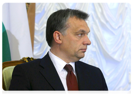 Hungarian Prime Minister Viktor Orban at a meeting with Prime Minister Vladimir Putin|30 november, 2010|16:47