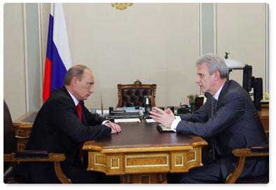 Prime Minister Vladimir Putin meets with Minister of Education and Science Andrei Fursenko