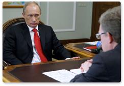 Prime Minister Vladimir Putin meets with Deputy Prime Minister and Finance Minister Alexei Kudrin