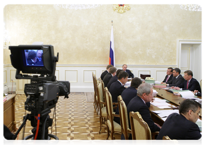 Prime Minister Vladimir Putin holding a meeting of the Russian Government Presidium|1 december, 2010|16:56