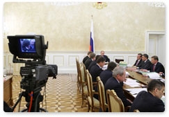 Prime Minister Vladimir Putin holds a meeting of the Russian Government Presidium