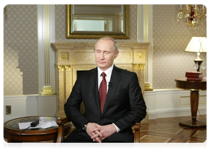 Prime Minister Vladimir Putin during his interview with CNN's Larry King|2 december, 2010|06:00