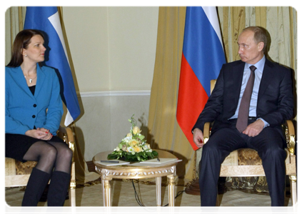 Prime Minister Vladimir Putin during talks with Finnish Prime Minister Mari Kiviniemi|10 december, 2010|14:44