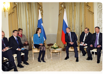 Prime Minister Vladimir Putin during talks with Finnish Prime Minister Mari Kiviniemi|10 december, 2010|14:44