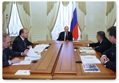 Prime Minister Vladimir Putin holds a meeting on restoring power supply in regions hit by bad weather