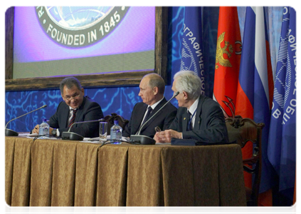 Prime Minister Vladimir Putin at a session of the 14th Congress of the Russian Geographical Society|11 december, 2010|16:27