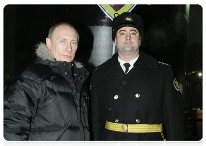 Prime Minister Vladimir Putin visiting the Sevmash shipbuilding company and taking a look at the nuclear submarine Alexander Nevsky|13 december, 2010|19:08