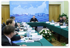 Prime Minister Vladimir Putin chairs a meeting in Severodvinsk on drafting the state arms programme for 2011–2020