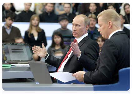 Special TV programme “Conversation with Vladimir Putin: To Be Continued”|16 december, 2010|13:52
