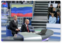 В прямом эфире телеканалов «Россия», «Россия 24», радиостанций «Маяк», «Вести FM» и «Радио России» вышла специальная программа «Разговор с Владимиром Путиным. Продолжение»