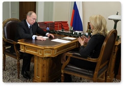 Prime Minister Vladimir Putin meets with Health and Social Development Minister Tatyana Golikova