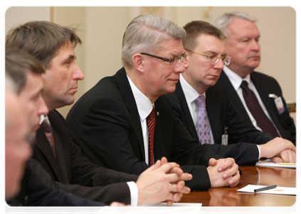 Latvian President Valdis Zatlers at a meeting with Prime Minister Vladimir Putin|20 december, 2010|18:34