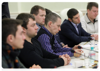 Representatives of football fan associations at a meeting with Prime Minister Vladimir Putin|21 december, 2010|19:53