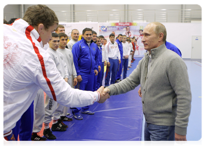 Prime Minister Vladimir Putin visiting the Moskovsky sports and fitness centre in St Petersburg|22 december, 2010|19:48