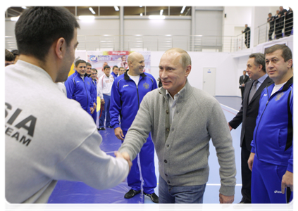 Prime Minister Vladimir Putin visiting the Moskovsky sports and fitness centre in St Petersburg|22 december, 2010|19:48