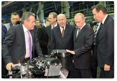 Prime Minster Vladimir Putin visits GAZ Group during his working trip to Nizhny Novgorod