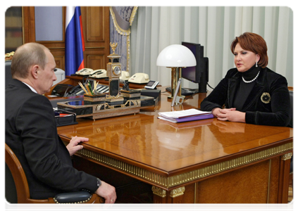 Agriculture Minister Yelena Skrynnik at a meeting with Prime Minister Vladimir Putin|25 december, 2010|12:26