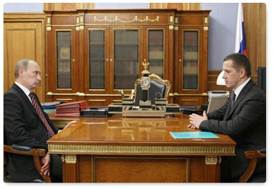 Prime Minister Vladimir Putin meets with Minister of Natural Resources and Environment Yury Trutnev