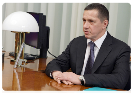 Minister of Natural Resources and Environment Yury Trutnev meeting with Prime Minister Vladimir Putin|25 december, 2010|12:28