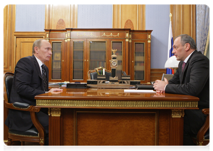 Prime Minister Vladimir Putin with President of the Republic of Dagestan Magomedsalam Magomedov|27 december, 2010|17:41