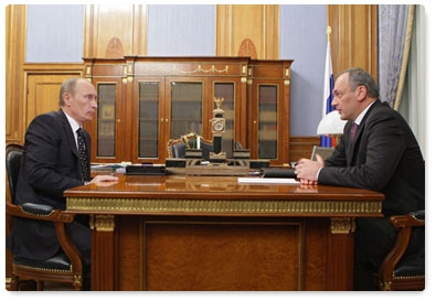 Prime Minister Vladimir Putin meets with President of the Republic of Dagestan Magomedsalam Magomedov