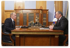 Prime Minister Vladimir Putin meets with President of the Republic of Dagestan Magomedsalam Magomedov