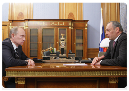 Prime Minister Vladimir Putin with President of the Republic of Dagestan Magomedsalam Magomedov|27 december, 2010|17:41