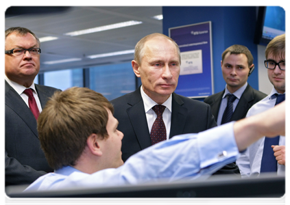 Prime Minister Vladimir Putin visiting VTB Bank’s new headquarters|28 december, 2010|15:44