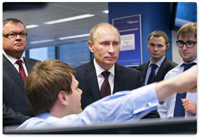 Prime Minister Vladimir Putin visits VTB Bank’s new headquarters