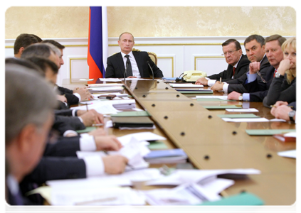 Prime Minister Vladimir Putin at a meeting of the Government Presidium|29 december, 2010|16:36