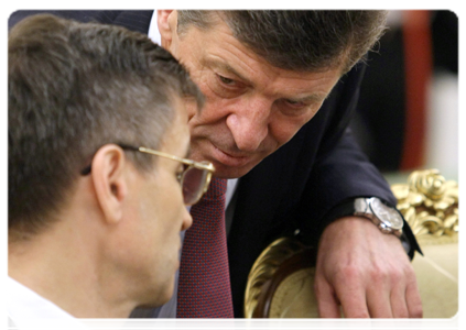 Deputy Prime Minister Dmitry Kozak and Interior Minister Rashid Nurgaliev at a meeting of the Government Presidium|29 december, 2010|16:42