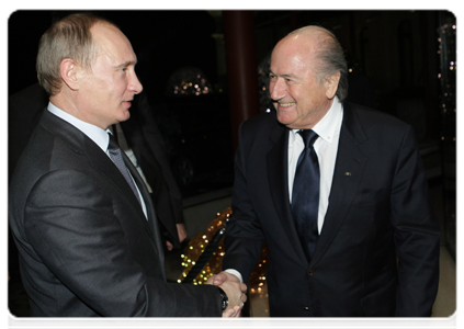 Prime Minister Vladimir Putin meeting with FIFA President Joseph Blatter|2 december, 2010|23:30