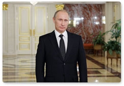 Prime Minister Vladimir Putin wishes Russians a happy New Year