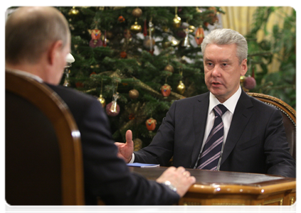 Moscow Mayor Sergei Sobyanin at a meeting with Prime Minister Vladimir Putin|31 december, 2010|17:54