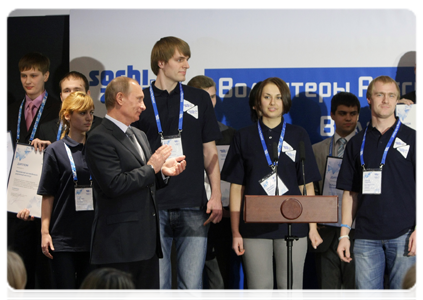 Prime Minister Vladimir Putin attending the awards ceremony for the Russian Volunteer Centres’ contest|7 december, 2010|16:30