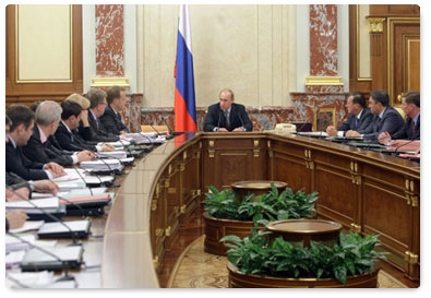 Prime Minister Vladimir Putin chairs a Government meeting