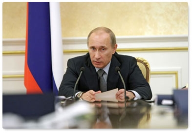 Prime Minister Vladimir Putin chairs a meeting of the Supervisory Board of Vnesheconombank (VEB)