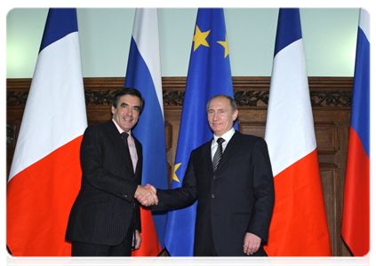 Prime Minister Vladimir Putin holding a limited attendance meeting with his French counterpart Francois Fillon|9 december, 2010|15:55