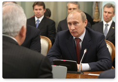 Prime Minister Vladimir Putin meets with Rafael Dario Ramirez Carreno, the Venezuelan Energy and Petroleum Minister