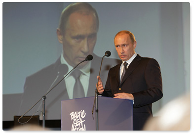 Prime Minister Vladimir Putin attends 2010 Baltic Sea Action Summit during his working visit to the Republic of Finland