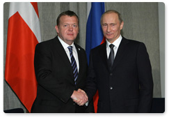 Prime Minister Vladimir Putin meets with Danish Prime Minister Lars Lokke Rasmussen