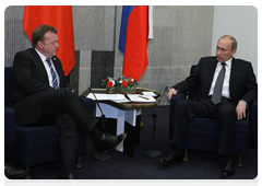 Danish Prime Minister Lars Lokke Rasmussen with Prime Minister Vladimir Putin|10 february, 2010|20:45