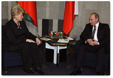 Председатель Правительства Российской Федерации В.В.Путин встретился с Президентом Литовской Республики Д.Грибаускайте